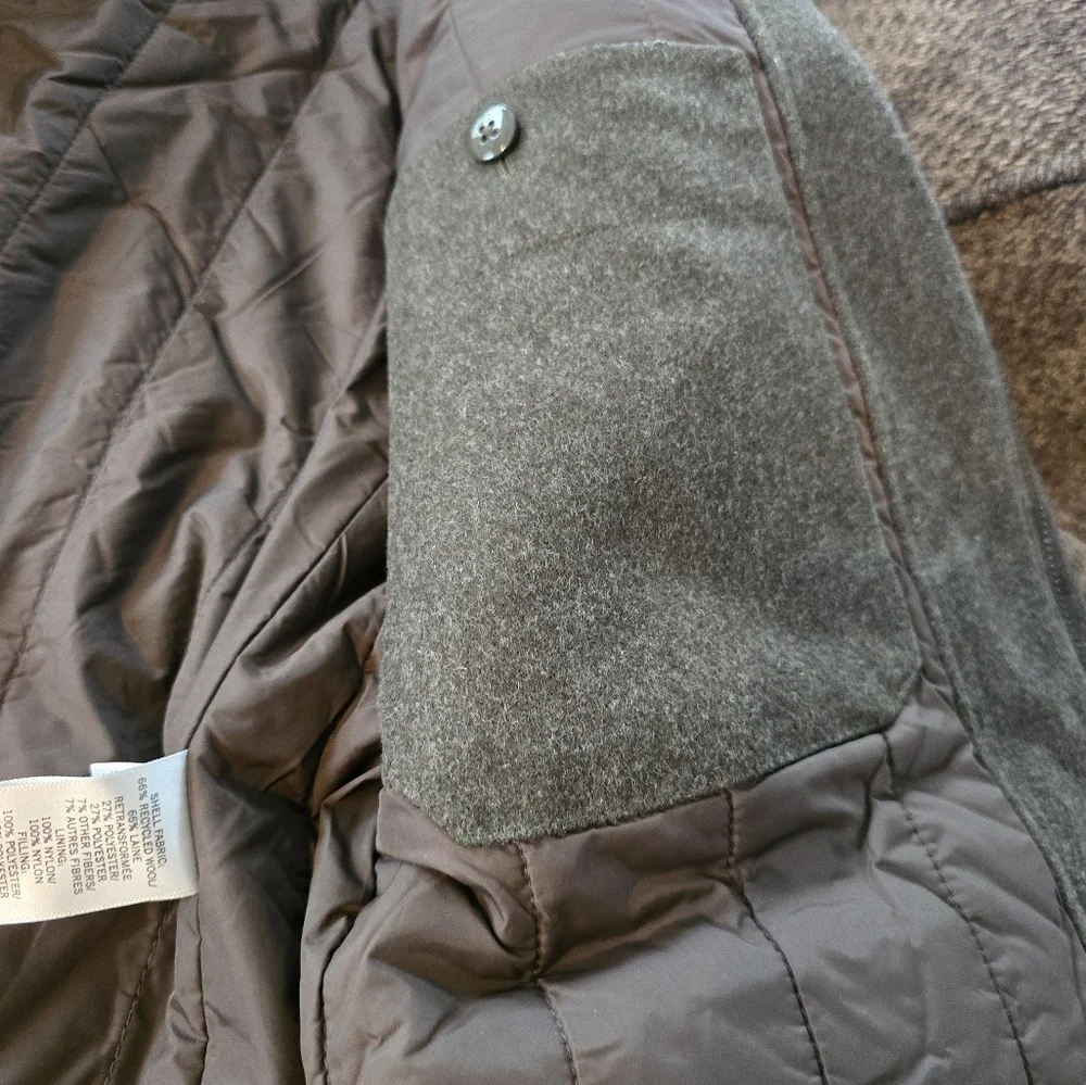 Banana Republic Green Wool Blend Winter Jacket Men Coat Hoodie Green Rare Heavy - Picture 13 of 16